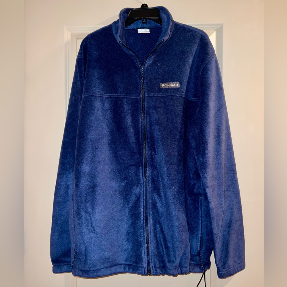 Men’s Columbia Full Zip Fleece Jacket - XLT (Navy Blue)